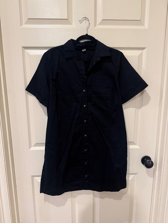 Old Navy NWT black button down mini dress, medium - Picture 2 of 8